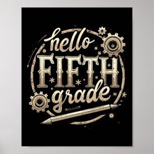 Póster Ropa de vuelta al cole para 5º grado Hello