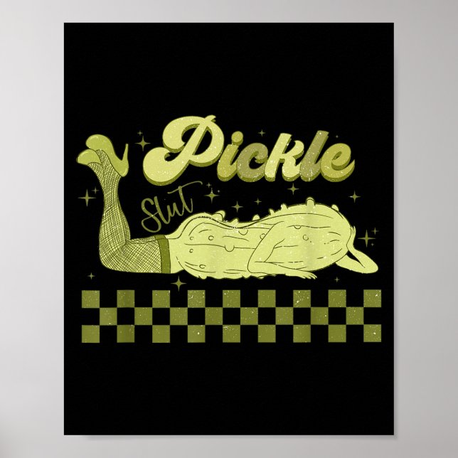 Póster Ropa divertida de comida enlatada de pepinillo ret (Frente)