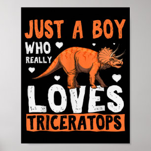 Póster Ropa divertida de dinosaurio Triceratops para niño