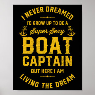 Póster Ropa familiar para capitán de barco adulto uni neg