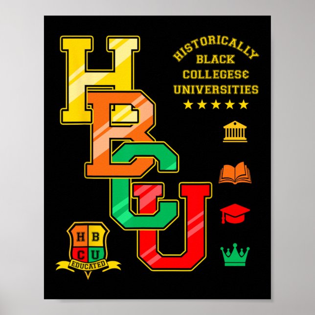 Póster Ropa HBCU Universidades y Colegios Históricamente  (Frente)