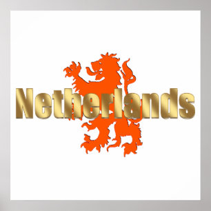 Póster Ropa holandesa de león de Oranje