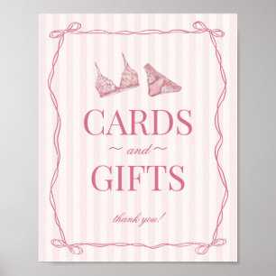 Póster Ropa Interior Rosa Pastel para Despedida de Solter