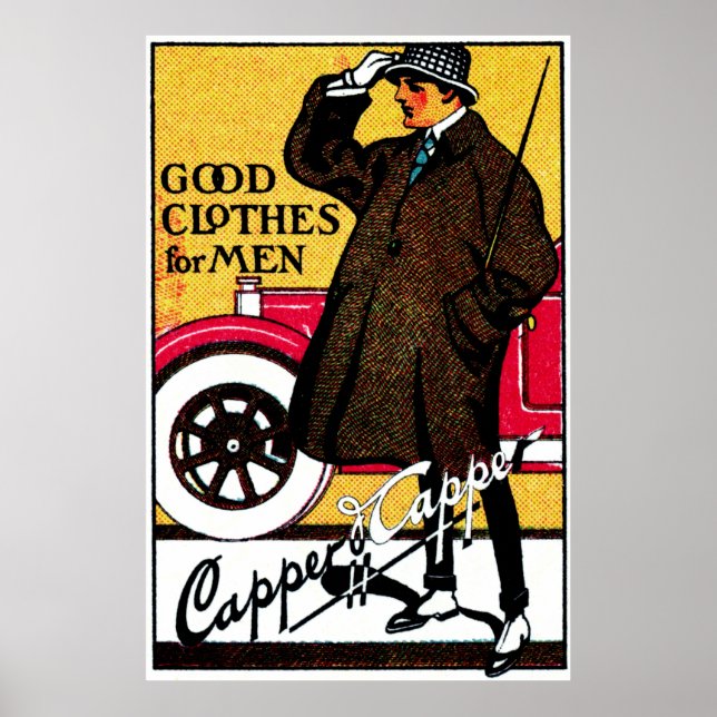Póster Ropa masculina de 1920 (Frente)
