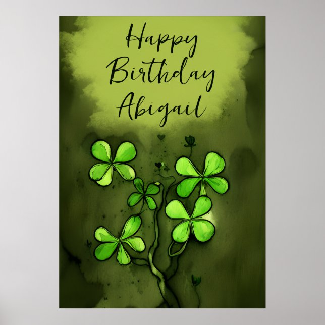 Póster Ropas caprichosas personalizadas Feliz cumpleaños (Frente)