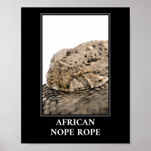 Póster Rope africano de no-pepitas - Peligro de serpiente