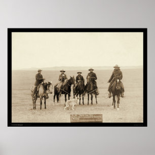 Póster Roping a Gray Wolf in Wyoming 1887