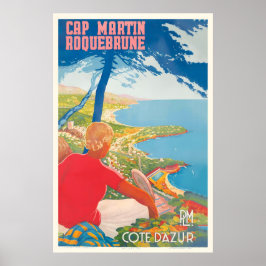 Póster Roquebrune-Cap-Martin Cote d'Azur France PLM