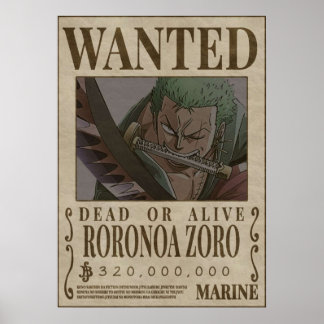 Póster RORANORA ZORO Una Pieza Se Quiere