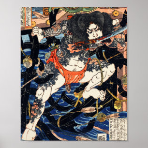 Póster Rori Hakucho Chojun de Utagawa Kuniyoshi