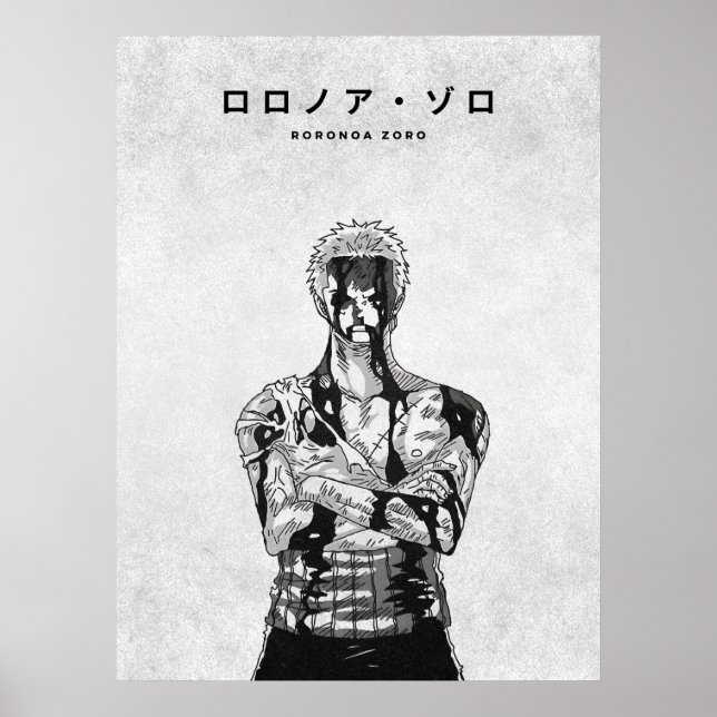 Póster Roronoa Zoro One Piece Minimalist Manga (Frente)
