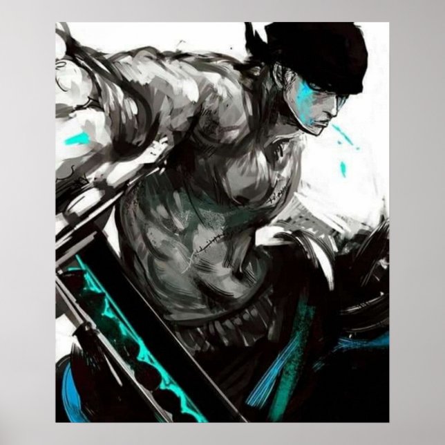 PÓSTER RORONOA ZORRO ARTWORK DISEÑADA MERCH (Frente)
