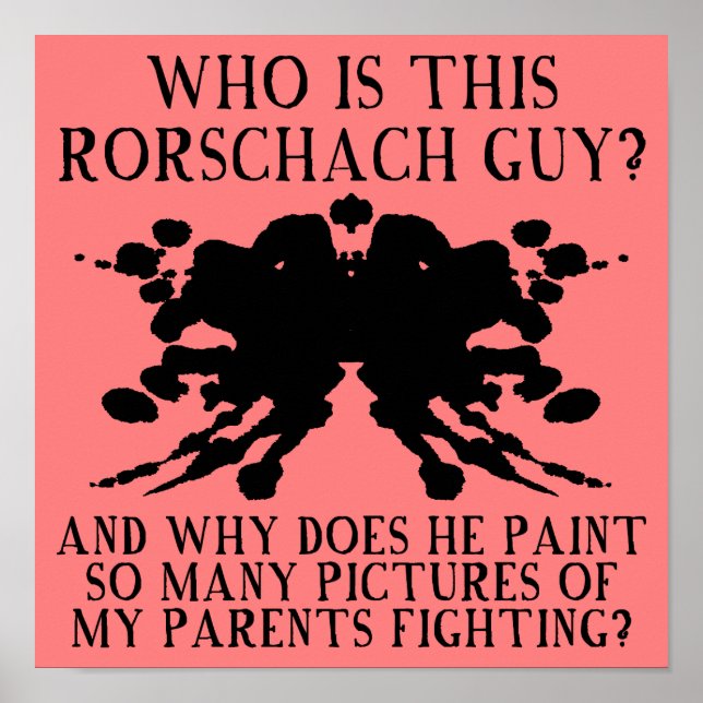 Póster Rorschach Ink Blot Test Funny Poster Rótulo (Frente)