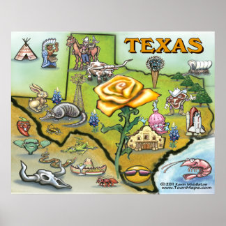 Póster Rosa amarilla del Poster de Texas