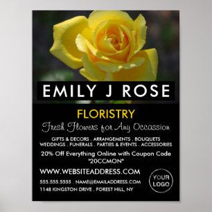 Póster Rosa Amarilla, publicidad en Floristry