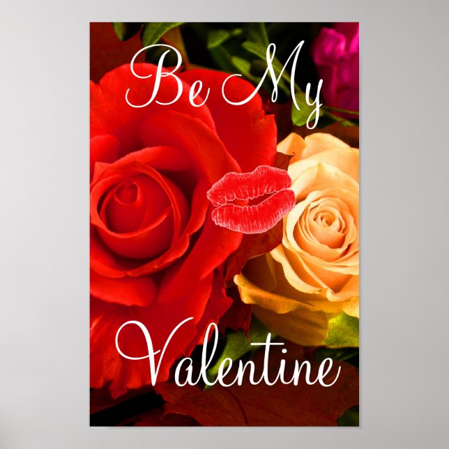 Póster Rosa amarilla roja Valentine I Poster (Frente)