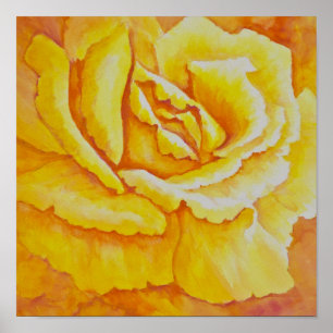 Póster Rosa amarillo
