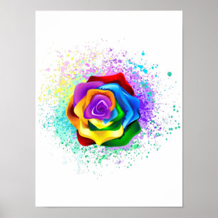 Póster Rosa arcoiris colorido