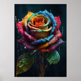 Póster Rosa arcoiris Poster