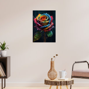 Póster Rosa arcoiris Poster