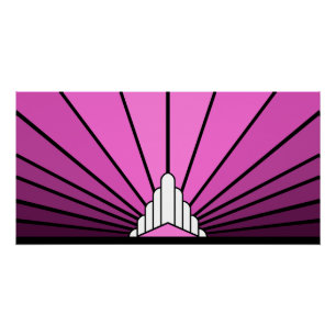 Póster Rosa Art deco