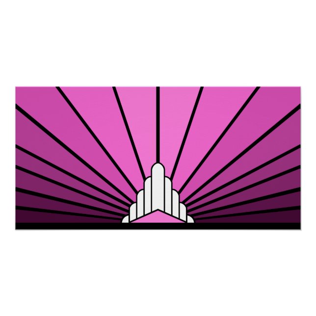 Póster Rosa Art deco (Anverso)