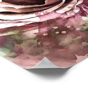 Póster Rosa artístico de la niebla de coral y desierto qu