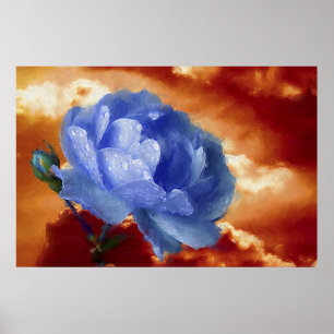Póster Rosa azul