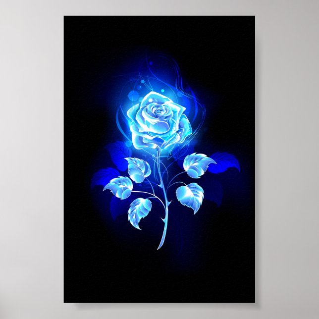 Póster Rosa Azul Ardiente (Frente)