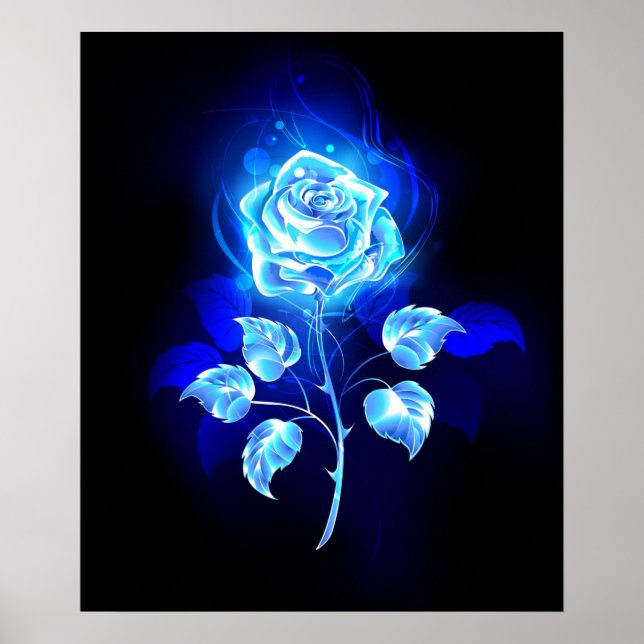 Póster Rosa Azul Ardiente (Frente)