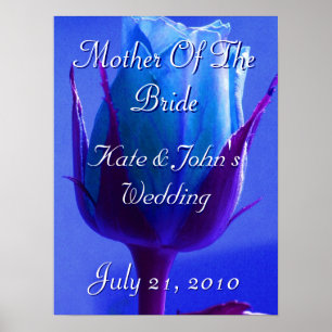 Póster Rosa azul delgado