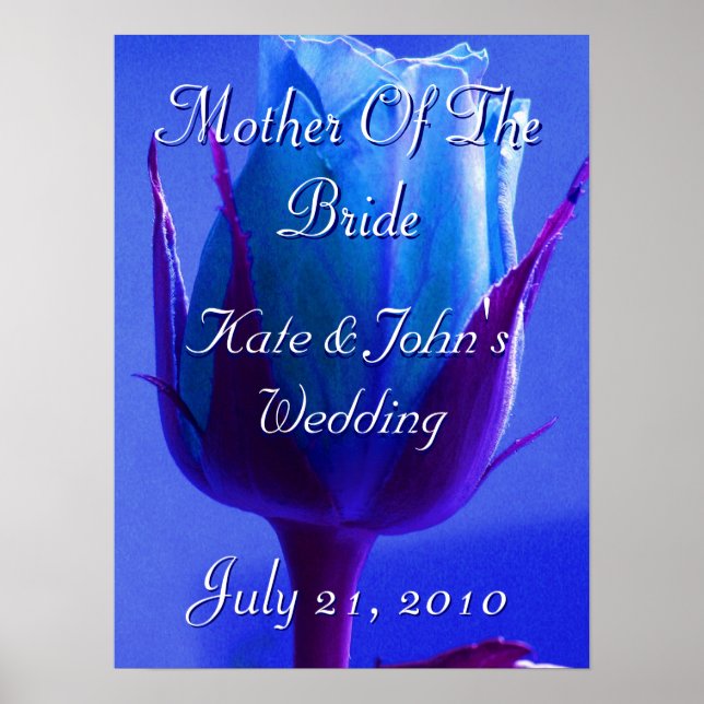 Póster Rosa azul delgado (Frente)