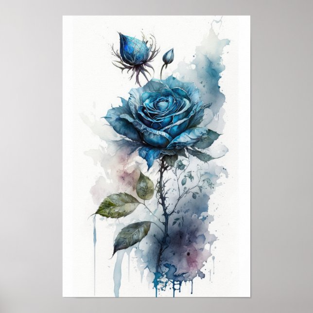 Póster Rosa azul encantador (Frente)