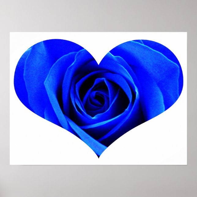 Póster Rosa azul Poster del corazón (Frente)