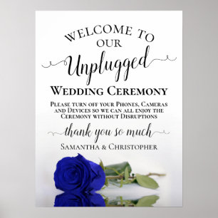 Póster Rosa azul real Moda Boda desenchufado Ceremonia