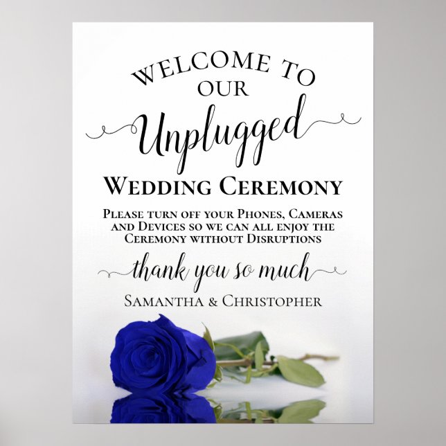 Póster Rosa azul real Moda Boda desenchufado Ceremonia (Frente)