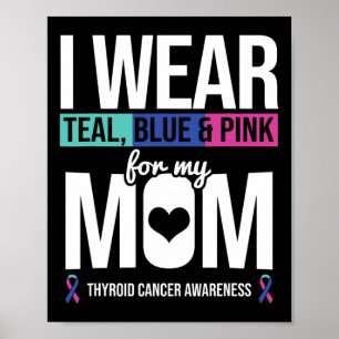 Póster Rosa Azul verde azulado Para Mamá Ri De Conciencia
