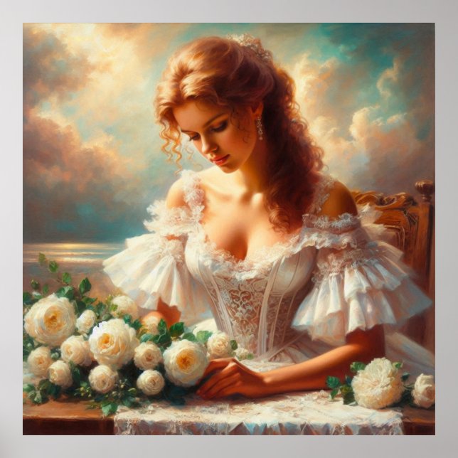 Póster Rosa blanca (Frente)