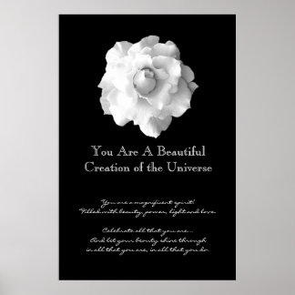 Póster Rosa blanca de inspiración