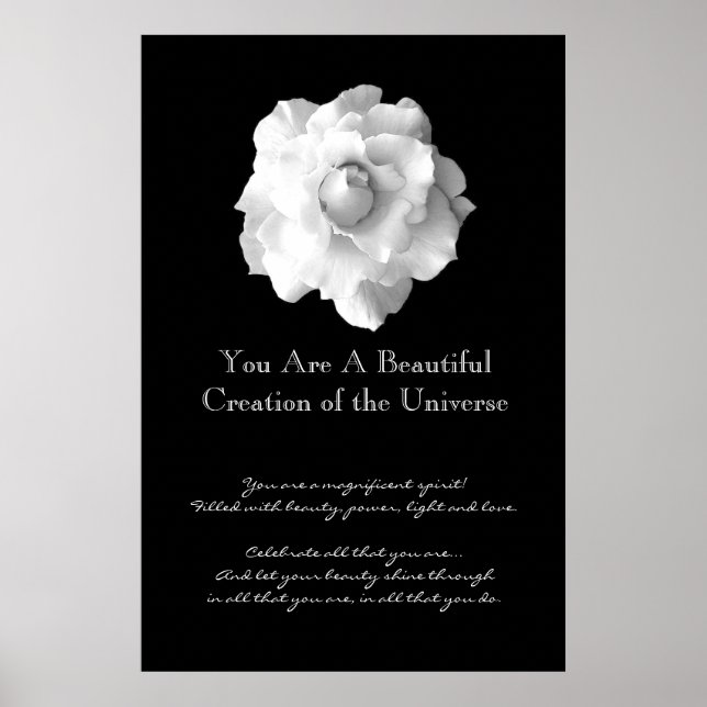 Póster Rosa blanca de inspiración (Frente)