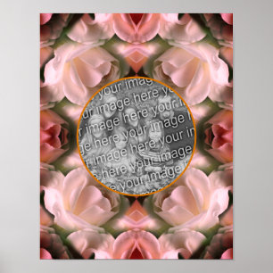 Póster Rosa Blanca Floral Tinte Crea Tu Propia Foto