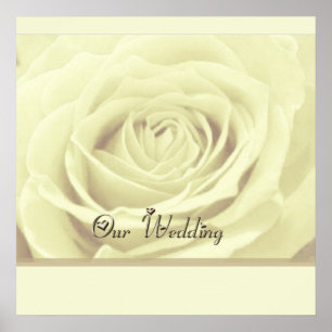 Póster rosa blanca ~ nuestro boda AUTOGRAPH POSTER INVITA