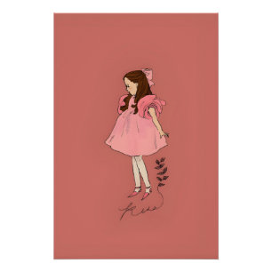 Póster Rosa, collage, coqueta, preppy, moda, costera,
