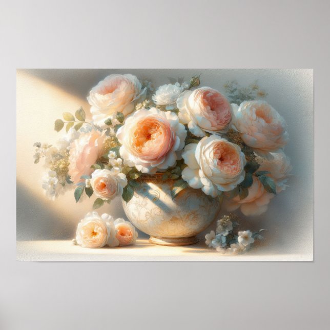 Póster Rosa con Florero (Frente)