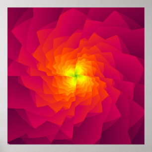 Póster Rosa cuadrado