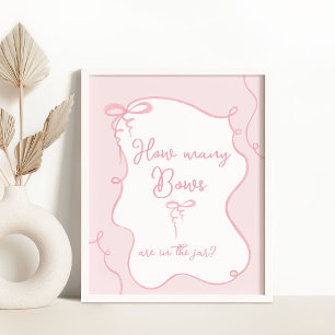 Póster Rosa: ¿Cuántos cerdos hay en la ducha de bebé de u