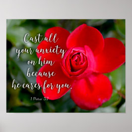 Póster Rosa cuelga toda tu ansiedad contra la Biblia Cris