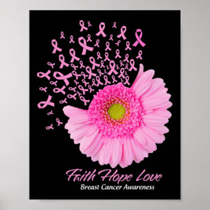 Póster Rosa Daisy Flower Faith Esperanza Amar El Cáncer D