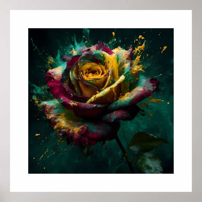 Póster Rosa de Baccara verde amarillento (Frente)