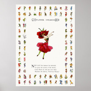 Póster Rosa de belleza norteamericano, flores extravagant